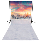 Lofaris Colorful Sunset Winter Scene Photo Booth Backdrop